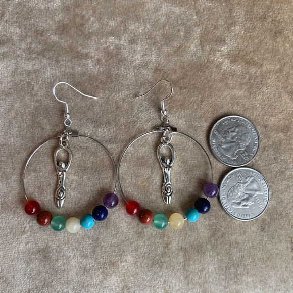 ✨NWT✨ 7 Chakra Rainbow Goddess Earrings✨ ✨Hand Crafted… - Picture 7 of 7